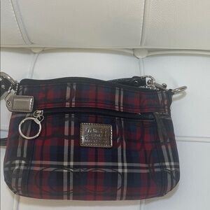 Coach poppy Red and black wristlet wallet